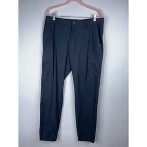 Vuori Meta Cargo Pants Black Stretch Knit Light Athletic Neutral Men's Size 34